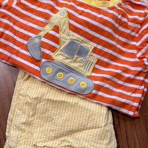 Kids Construction Striped Matching Set